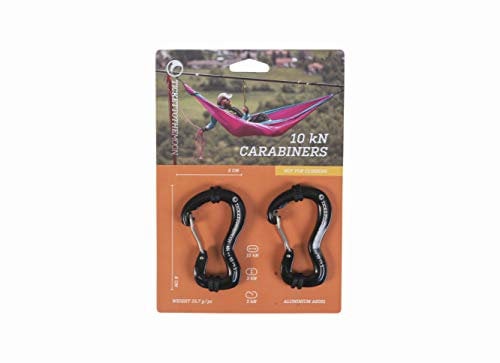 Ticket to the Moon Fair Trade 2er Pack Hochwertige Karabiner-Haken 10kN (~1.090kg) für Hängematte, Camping, Wandern, Angeln