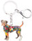 WEVENI Emaille Legierung Boxer Hund Schlüsselanhänger Haustier Charms Schmuck für Frauen Mädchen Tasche Auto Brieftasche (Braun)