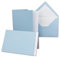 10x Karten-Set DIN B6-12 x 17 cm - 120 x 170 mm - Falt-Karten mit Brief-Umschlägen & Einlege-Blättern - Gerippte Struktur Oberfläche - Hellblau - Vintage Einladungskarten