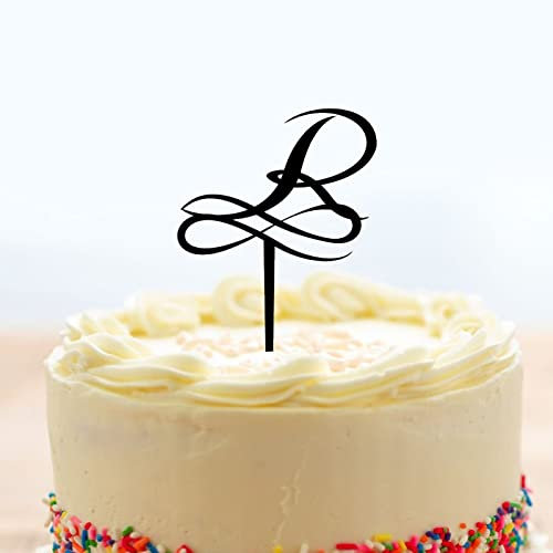 Monogramm Cake Topper, Hochzeit Initialen Monogramm Topper Rustikaler Kranz, Benutzerdefinierte Cake Topper, Einzigartige Cake Topper, Cake Topper Acryl Schwarz, Hochzeitstorte Topper in Ihrer Wahl