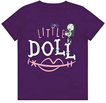 Nightmare Before Christmas Kids T Shirt Little Doll New Official Girl Purple, Purple, XX-Large (12/13Yrs)