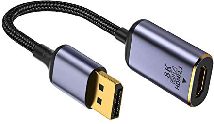 xiwai DisplayPort 1.4 Source to HDMI 2.0 Display 8K 60hz UHD 4K DP to HDMI Female Monitor Adapter Cable