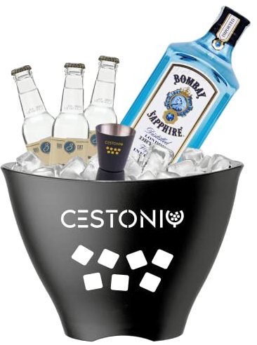 Bombay Sapphire Cestonic Confezione Box Regalo per gli amanti del Gin Tonic! Kit con Spezie e Accessori! (Bombay Sapphire)