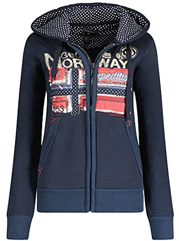 Geographical Norway Farlotte Lady - Felpa Donna Zip Hoodie Tasche - Pile Donna Maglione Manica Lunga Giacca Cappuccio - Abito Ideale Primavera Estate Autunno Inverno Stagione