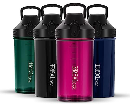 720°DGREE Protein Shaker 550ml “uberShaker“ – Auslaufsicher, BPA-Frei, Einfache Reinigung, Spiralmischer für cremige Shakes - Premium Eiweißshaker, Schüttelbecher für Eiweiß, Fitness, Gym