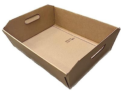 Generico 40X30X12 cm Cesto Vassoio per Bomboniere | CON MANIGLIE IDEALE PER TRASPORTO SACCHETTI E BOMBONIERA (Avana)