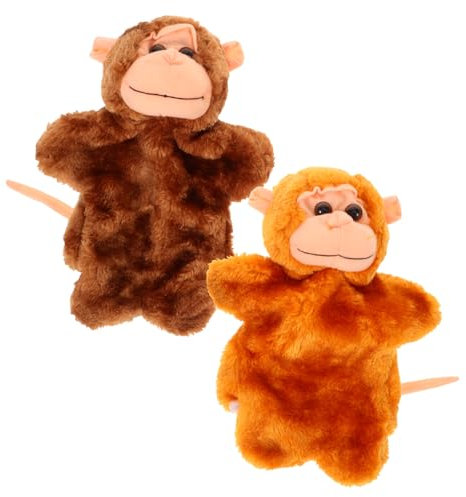 Toyvian 4 Stück Handpuppe Tierisches Spielzeug Ausgestopftes -plüschtier Affenpuppe Handspielzeug Selber Machen Affen-handspielzeug Kind Handbuch Fingerpuppe Pp Baumwolle