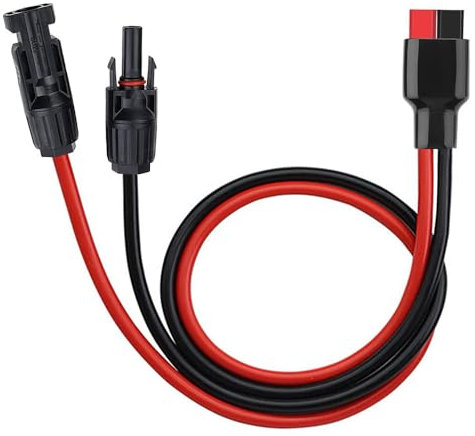 Editbar 10AWG Solar zu Anderson Stecker Kabel, 45A Solarstecker auf Anderson Kabel, Solar zu Anderson Adapter, Solarpanel Verlängerungskabel für Tragbare Generatoren Energiespeicher RV (60cm)