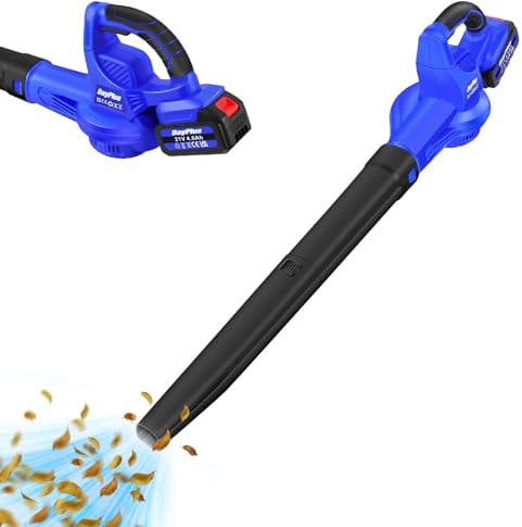 Leaf Blower 20V Cordless Leaf Blower with 4000mAh Rechargeable Battery & Charger, 2-Section Air Tube, Lightweight Portable Leaf Blower for Leaf/Snow/Dust Blowing