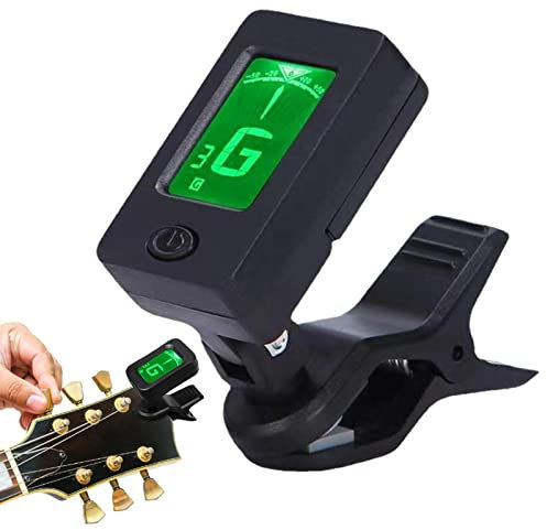 Lesunbak Accordeur de guitare | Accordeur d'instruments à cordes à clipser avec écran LED, accordeur chromatique portable et précis pour basse, ukulélé, violon, guitare et autres instruments à cordes