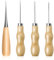 4 Pcs Wooden Handle Awl Gourd Shape Awls Tailors Awl Punch Awl Wood Handle Scratch Awl Reusable Sewing Awl Tool for Sewing Crafting Leather Perforating Needle Removal