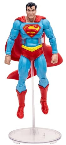 McFarlane DC Multiverse Klassische Superman-Skulptur, 18 cm bewegliche Figur mit Originaldesign, Flugbasis, Sammelkarte und Zubehör, +12 Jahre, Bizak (64387108)