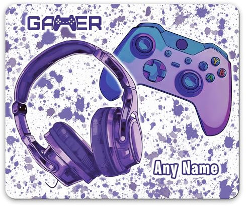 EasyInkPress - Personalised Gamer Mouse Pad, PC Laptop Gamers Computer Mouse Mat, Custom Name Text Gametag Desk Accessories Gift for Boys Teenagers Kids, Gaming Room Computer Gift