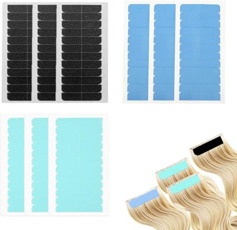 Roinaid Tape Extensions Kleber Extensions Tape Tapes Klebestreifen Extensions Für Haarverlängerungen Echthaar Tape Extension Ersatzband Perückenband Drei Farben Blau Grün Schwarz 216 StüCk