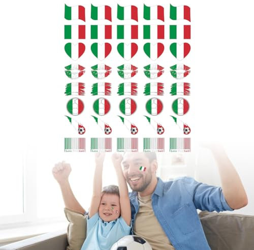 Bandiera Italia Tatuaggi Temporanei,Bandiera Adesivi Tatuaggi Set,Bandiera Temporary Tattoos Stickers