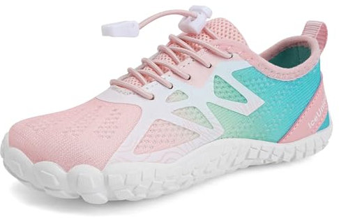 IceUnicorn Chaussure Aquatique Enfant Chaussures Pieds Nus Enfant Garçons Fille Minimalistes Respirantes de Trail Barefoot Shoes(Bleu Rosé,28EU)