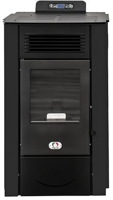 STUFE A PELLET ITALIA Colorado 12 Kw 5 Stelle - Stufa ad Aria Ventilata Efficienza 91% Scalda 120m² Autonomia 15H Certificata 5 Stelle 5 Velocità e Potenze Programmabile Garanzia 24 Mesi Nero