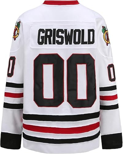 podafu Griswold #00 Movie Hockey Trikots Genähte Buchstaben und Zahlen S-5XL, 00#weiß, Mittel