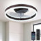 Ventilatore da soffitto da incasso da 16 pollici con telecomando, profilo basso, reversibile, silenzioso, dimmerabile, ventilatore da soffitto lampadario bianco per camera da letto (marrone)