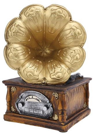 Modell eines Grammophon-Plattenspielers, Vintage-Harzornament, Antikes Retro-Dekor für Fotografie-Requisite, Detaillierte Handwerkskunst, für Nostalgische Atmosphäre, Ideales