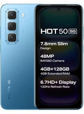 Infinix Hot 50 5G (azul vibrante, 128 GB) (4 GB de RAM)