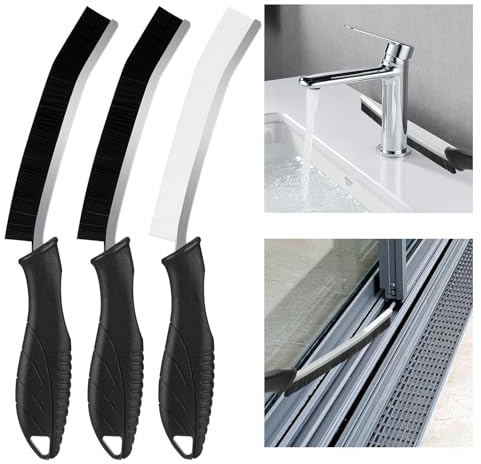 Zikenis 3 Stücke Hartborsten Eckenreinigungsbürste,Spaltreinigungsbürste Set,Vielseitige Fugenreinigungsbürste,Eckenreiniger Bürste,für Küche,Toilette,Bad,Badewanne,Fenster,Spüle,Fugenmörtel,Toilette