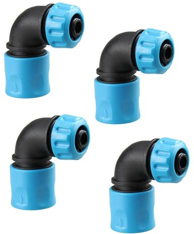 4 Stück Gartenschlauch Anschluss Set Garden Winkelstück Gartenschlauch Kupplung Gartenschlauch Verbinder Gartenschlauch Adapter Gartenschlauch Anschlüsse 90° L-Förmige Winkelgestaltung (12–13 Mm)