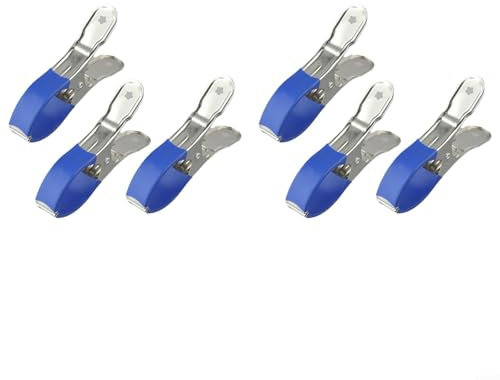 Jonikuper Clip di copertura per piscina, clip di copertura per piscina fuori terra, in acciaio inox, morsetti anti-graffio per la maggior parte delle piscine fuori terra e con bordi duri (6 pezzi blu)