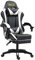 RMF Sedia Gaming Professionale Ergonomica Reclinabile, Poltrona Gaming Seduta Comoda e Rilassante con Poggiapiedi - Sedia per Gamer con Ruote Girevoli, Altezza Regolabile Bianco/Nero