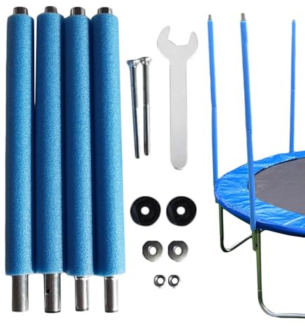 4 Stück Trampolin Stangen Ersatz, Trampolins Ersatzstangen, Trampolins Netzstangen Ersatz, Schaumstoff Trampolinstangen Mit Schrauben Und Schraubenschlüssel, Trampolin Ersatzteile Netzstangen