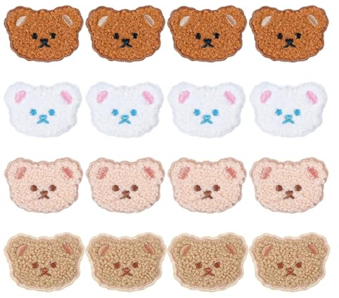 16PCS Shimmeroo Bear Embroidery Patches, Cute Iron on Patches | Cute Iron on Patches for Clothing Animal Sew On Patches for Repair DIY Appliques for Hat,Bag,Jeans ,Dress,Shirt