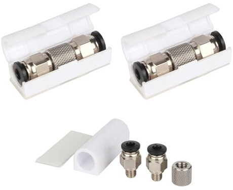 JDCMEI 3 Stück PTFE Tube Connector, PTFE-Zuleitungsrohranschluss, Rostfreier Stahl Bowden Koppler Compatible with Bambu Lab X1/X1C/X1E/P1P/P1S, PTFE Rohr Pneumatische Stecker, 3D Drucker Zubehör
