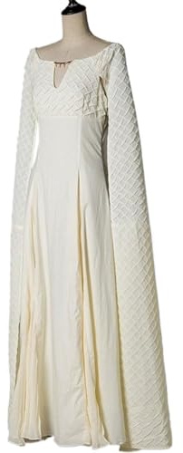 LIOEUE Daenerys Targaryen Cosplay Kleid | Mutter Der Drachen Weißes Mittelalter-Kostüm Für Frauen, Khaleesi (Weiß,M)