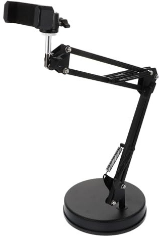 Tofficu Iron Webcam Stand Abs and Iron Scissor Arm Holder with 360 Degree Angle Adjustment and Phone Clip for Video Recording and Streaming