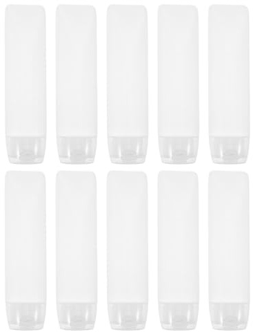 POPETPOP 10pcs Travel Toothpaste Container Compact Refill Bottle Squeeze Tube Portable Empty Plastic Bottle for Traveling for Small Toothpaste Travel and Toiletry Needs