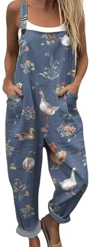 YYHAQHC Salopette En Coton Pour Femme Enceinte Combinaison De Yoga Sans Manche Jambes Larges Pantalon Motif À Fleurs Playsuit Grande Taille Élégante Vacances Tenue Lâche Bretelles Salopettes