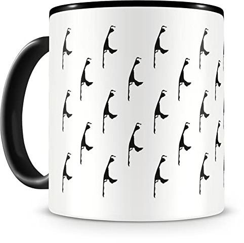 Samunshi® Sylt Tasse Kaffeetasse Teetasse Kaffeepott Kaffeebecher Becher 300ml schwarz