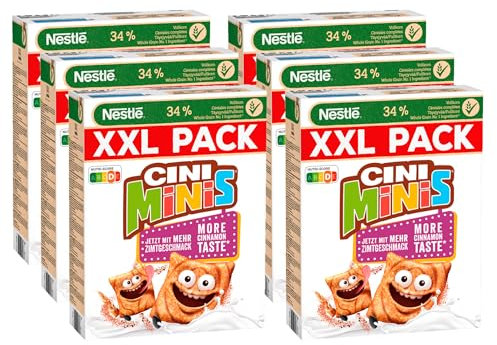 NESTLE NESTLÉ CINI MINIS, Cerealien mit Zimtgeschmack und Vollkorn, 6er Pack (6x1kg)