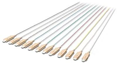 LINK LKSC12PT3 - Juego de 12 cables Pigtail, fibra óptica, conectores SC Om3 Simplex, 1 m, multicolor