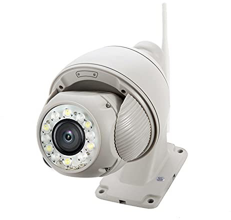 Sricam SP008-SH Esterno Telecamera di Sorveglianza WiFi/Ethernet, Impermeabile, IP 5 MegaPixel , 1 Pezzo, 12 V, Bianco