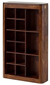 MASSIVMOEBEL24.DE Toronto CD/DVD-Regal 65x110x18 Sheesham/Palisander, Farbe:Dunkelbraun gewachst, Größe:65x18x110 cm (BxTxH)