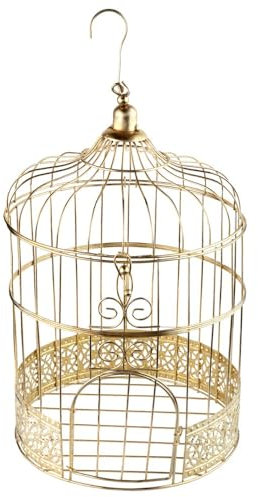 Behälter für Geldgeschenke / Geldumschläge in Form eines Vogelkäfigs gold