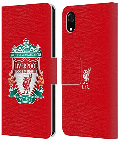 Head Case Designs Officially Licensed Liverpool Football Club Red 1 Crest 1 Leather Wallet Case Compatible With Apple iPhone XR