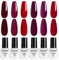 ROSALIND 6 Farben Gel Nagellack, Rot Lila Weihnachtsfarben Shellac Soak Off UV LED Nagellack Set Gel Nail Polish für Nageldesigns Nail Art Starter Kit für Nagelstudio Design