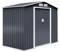 GOPLUS 5,3㎡ Abri de Jardin Métal avec Base, Cabine de Jardin Extérieur Portes Coulissantes, Cabane de Rangement à Outils, 277 x 191 x 192 cm, Gris