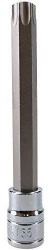 T55 3/8 Drive Extra Long 110mm Tamperproof Tamper Torx Star Security Bit Socket