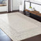 Livabliss Monaco Geometric Rug - Scandi Area Rugs Living Room 200x274 cm, Dining, Kitchen - Neutral, Abstract Patterned Rugs, Boho Style, Easy Care Pile - Large Rug, Beige, Charcoal Grey