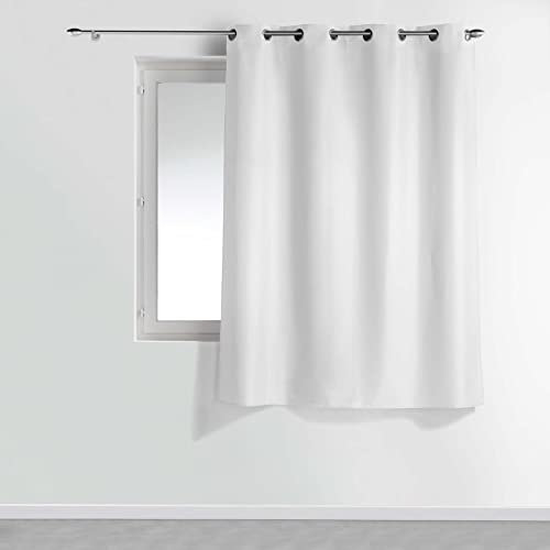 RIDEAU A OEILLETS 140 x 180 CM POLYESTER UNI ESSENTIEL BLANC