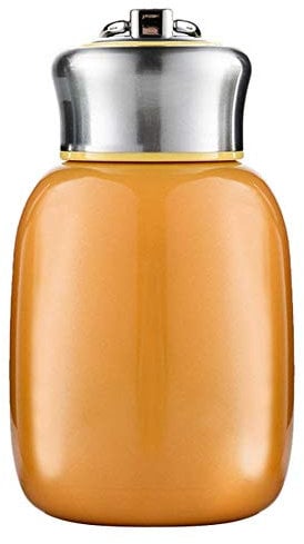 280ML/9.85Oz Small Mini Vacuum Insulated Water Bottle Portable Leakproof Travel Mug Stainless Steel Cold and Hot Thermal Flask for Kids Children Women School Office Coffee Milk Tea (Orange)