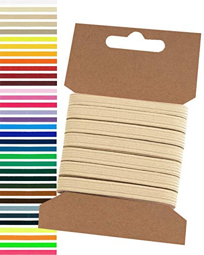 maDDma 5m Gummiband 6,6mm Gummilitze Wäschegummi elastisches Band Wäscheband Farbwahl, Farbe:Hellbeige